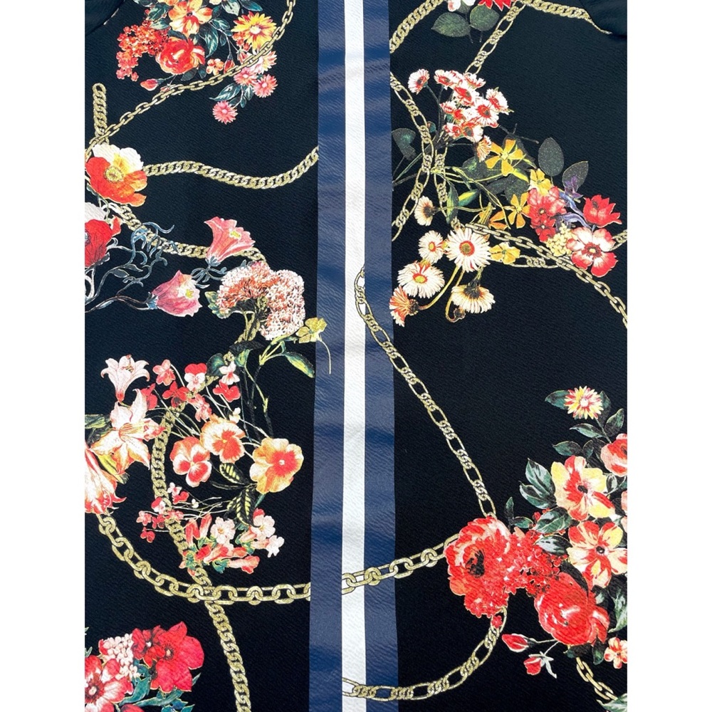 ZARA • Black/Multi Floral and Chain Print Mini Dress, S - Picture 11 of 14